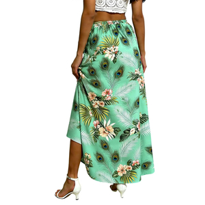 Falda Maxi Tropical Hawaiana para Mujer, Cintura Alta, Estampado Floral, Falda de Playa, Vacaciones de Verano, Estilo Casual y Fluido - Product Image 5