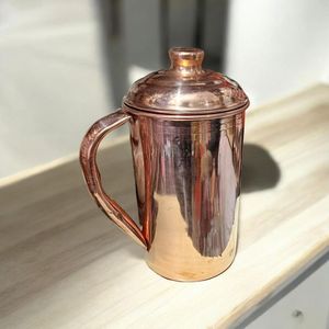 MODERN Copper Pitcher With Handle Vintage Style <b>Large</b> Capacity Drinkware - Product Image 3