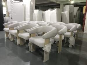 Ensemble de table à manger en teck massif moderne et luxueux, fait à la main, durable, avec 10 chaises, ensemble de meubles de salle à manger contemporains - Product Image 3