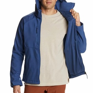 Veste Softshell d'Hiver Homme 100% Polyester Nylon Haute Qualité Nouveau Design Couleur Unie Col Montant Fermeture Éclair Vente en Gros OEM - Product Image 2