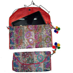 Handcrafted Ethnic Purse Banjara Ladies Clutch <b>Bags</b> Traditional Embroidered <b>Boho</b> Tribal Handbag Vintage Gypsy Fashion Wallet - Product Image 2
