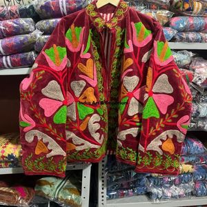 Indian Handmade Suzani Cotton <b>Jacket</b> Hand Embroidered <b>Short</b> <b>Jacket</b> Unisex Coat Handmade Suzani <b>Short</b> <b>Jacket</b> - Product Image 6