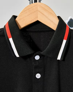Breathable Eco-Friendly Quick Dry 160g Polyester/Cotton Jersey Plain Dyed Compressed Short Sleeve Polo Shirt Boys Casual Pink - Product Image 4