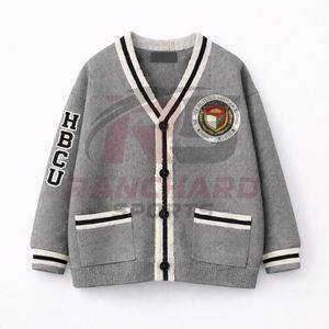 Cardigan universitaire personnalisé HBCU |   Pull sans manches en tricot boutonné sur le devant |   Vêtements de rue 100% coton écologiques - Product Image 1