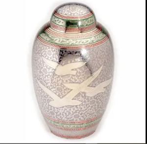 Urn Engraved Flies Adult pet brass and Funeral <b>Box</b> Keepsake Urns Casket funerary urn ossuary cinerary Human <b>Memorial</b> - Product Image 2