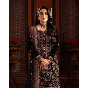 Vêtements indiens et pakistanais de créateur pour la fête Top Bottom et ensemble Dupatta - Product Image 3