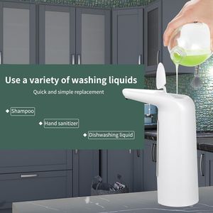 Distributeur automatique de savon pour les mains sans contact, blanc, à induction infrarouge intelligente, 16,9 oz, rechargeable par USB, pour cuisine et salle de bain - Product Image 2