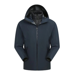 Veste à capuche unisexe haut de gamme 3-en-1 respirante, imperméable, coupe-vent, grande taille, écologique, fermeture éclair, coutures thermosoudées 3 couches - Product Image 4