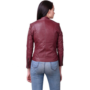 2026 Autumn Women's Retro Loose Fit Leather Jacket With Zipper Motorcycle <b>Coat</b> Leather <b>Top</b> - Product Image 5