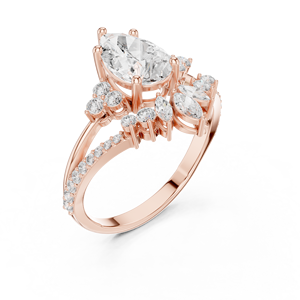 Luxury Rose Gold Plated Pear Cut Bridal <b>Ring</b> <b>Set</b> with Matching Enhancer Band Diamond Engagement <b>Wedding</b> <b>Ring</b> <b>for</b> <b>Women</b> - Product Image 2