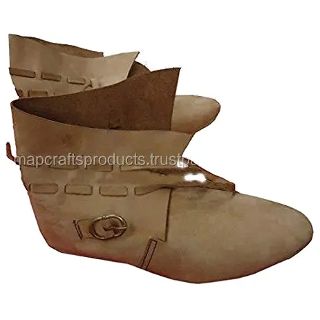 Hot Selling Hoge Kwaliteit Aangepaste Paardrijden 100% Echt Lederen Viking Middeleeuwse Schoenen