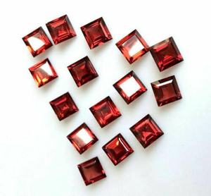 Granate Rojo Natural Cuadrado Facetado Calibrado, Gema Suelta Certificada Sin Tratar, Lote Listo Para Engastar en Joyería - Product Image 1