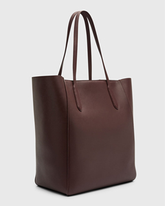 Bolso Tote Minimalista de Cuero Genuino, Color Sólido, Parte Superior Abierta, Uso Diario, Bolso de Mano para Mujer, Todas las Temporadas - Product Image 1