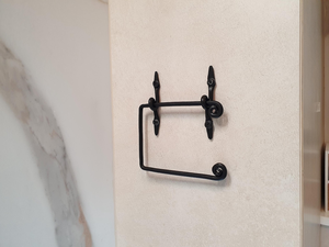 Portarrollos de Papel Higiénico de Metal Negro, Forjado a Mano, Minimalista, para Montar en la Pared, Soporte Rústico para Papel Higiénico, Accesorio para Baño - Product Image 2