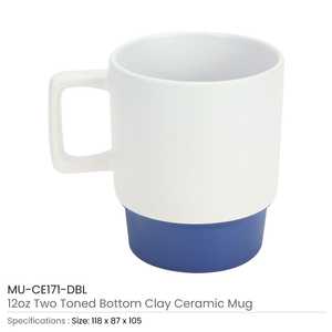 12 oz Ceramic Mugs with Bottom Clay Matte Finish - Product Image 3