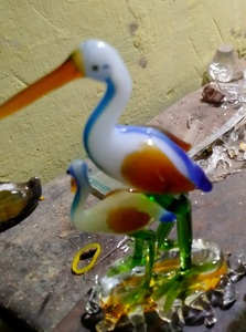 งานฝีมือแก้วรูปนกยูง สไตล์อาร์ตเดโค รูปทรงแปลกตา ของตกแต่งห้องนั่งเล่น ของขวัญวันเกิด - Product Image 2