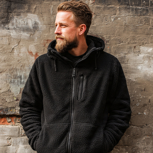 Vestes en polaire à col montant OEM pour hommes, écologiques, respirantes, streetwear, vestes en polaire pour hommes, vestes en polaire lourdes pour l'hiver - Product Image 2