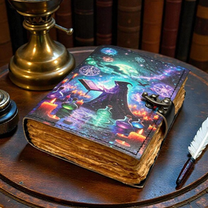 Diario de Cuero Hecho a Mano Al-Amir, Libro de Hechizos, Grimoire Gótico de Sombras, Diario Oculto Vintage de la India Occidental - Product Image 4