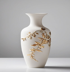 Vase noir élégant orné de délicates branches de cerisier rose. Disponible aux prix de gros. Décor artistique en céramique. - Product Image 2