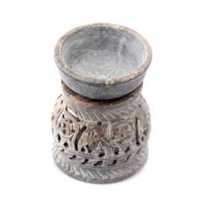 Top Class Handmade Jali Work Curved Design Soapstone Aroma Oil Burner Brand New Design Home Decor Incense & Incense Holders - Product Image 3