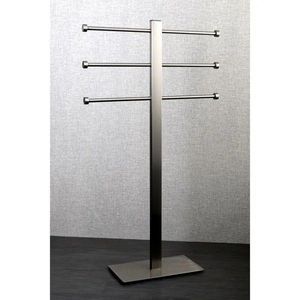 Moderno Toallero de Metal Negro Independiente con Tres Brazos, Organizador de Baño con Base Pesada y Estructura Contemporánea - Product Image 5