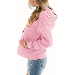 Sweat à capuche en coton et bambou respirant anti-boulochage pour femme, collection automne/hiver, avec impression numérique, service OEM, emplacements personnalisés pour logo - Product Image 2