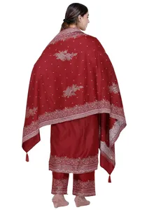 Safaa Winter Zainab Premium Acrowool Woven Unstitched Ladies <b>Dress</b> Material with Stole <b>woollen</b> suits <b>dress</b> material - Product Image 3
