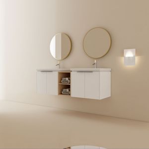 Mobile da Bagno con Chiusura Ammortizzata da 60 Pollici con Lavabo e Piccoli Ripiani Portaoggetti BVC07460WHLTK - Product Image 3