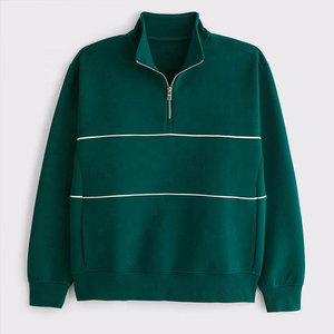 Sudadera de Forro Polar Verde para Hombre con Cierre de Cremallera, Cuello Redondo, Logotipo Personalizado Bordado en la Parte Delantera, Corte Regular, Informal, para Invierno, Tejido Jersey - Product Image 6