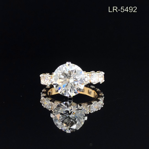 แหวนหมั้นเพชรทรงบริลเลียนต์สีขาว E  ทองคำขาว 14K  ฝังเพชรแล็บโกรว์  ทรงทันสมัยสำหรับผู้หญิง  รับรองโดย IGI ชุบโรเดียม - Product Image 1