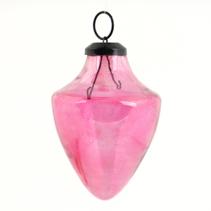 Ornement de Noël en verre rose vintage en forme de cône, élégante décoration suspendue en forme de goutte pour arbre de Noël, vente en gros - Product Image 1