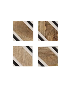 Wood Inlay Square Classic Design Eco-Friendly Insulated <b>Coaster</b> Tray <b>for</b> Teacup Coffee Tea - Product Image 6