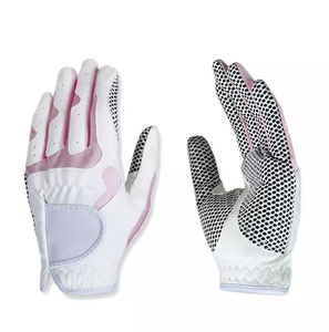 Guantes de golf de microfibra con dedos completos, antideslizantes, transpirables, ligeros, diseño de malla blanca, rosa y negra, guantes deportivos - Product Image 1