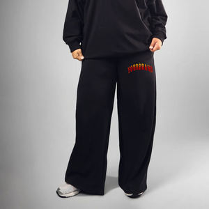 Pantalones de chándal de invierno con forro polar, precio económico, de fabricante, de pierna ancha, holgados, de algodón, estilo casual. - Product Image 1