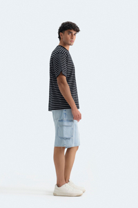 T-shirt ample et surdimensionné pour homme, en coton lourd, style streetwear décontracté, uni, avec logo personnalisé - Product Image 2