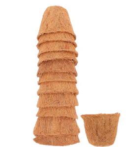Pot de semis en fibre de coco naturelle - Contenant de culture biodégradable pour pépinière et horticulture |   Fibre de noix de coco naturelle - Product Image 5