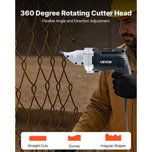 Cisaille électrique filaire 4,0 A pour tôle, tête pivotante à 360 degrés, vitesse variable, coupe continue, coupe nette, cisaille 18GA - Product Image 4