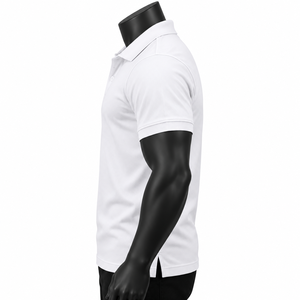 Chemises de golf en polyester pour hommes, manches courtes, logo brodé personnalisable sur le devant, couleur unie, décontractées, séchage rapide, tricotées - Product Image 5