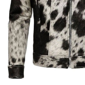 Chaqueta de Cuero Auténtico de Piel de Vaca con Pelo Natural, Estilo Casual Desgastado para Hombre, Cuello Alto, Personalizable, Transpirable, para Invierno - Product Image 6
