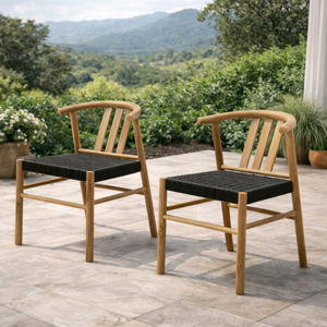 Silla de Comedor Moderna de Madera de Teca con Tapicería de Lino, Diseño Minimalista para Hoteles y Hogares en Estados Unidos - Product Image 1