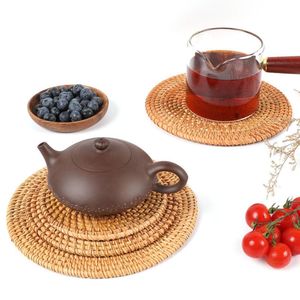 Hotel Dining <b>Round</b> Rattan <b>Placemats</b> with Natural Woven Design for Restaurant Supply Wholesale Tableware Vietnam Factory - Product Image 4