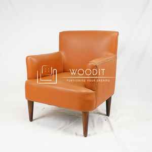 Sillón de Cuero 100% Genuino con Cubierta Suave y Patas de Madera Sólida 100%, Silla de Lujo 2026 para Salas de Estar, Dormitorios, Hoteles y Salones - Product Image 4