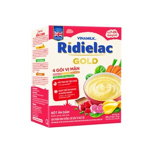 Vinamilk ridielac Gold-ซีเรียลสำหรับเด็กอายุหกเดือน-รสเนื้อ (4ชนิดในหนึ่งแพ็ค)-200กรัม X 24กล่อง/กล่อง/กล่อง - Product Image 1