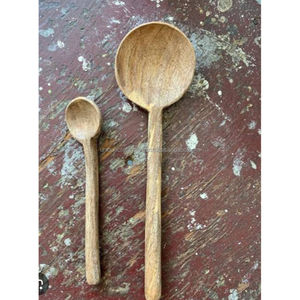 OceanTip Ensemble cuillère et fourchette à salade en bois de mangue | Ustensiles en bois à manche laqué bleu pour une présentation écologique à manger et à la table - Product Image 3