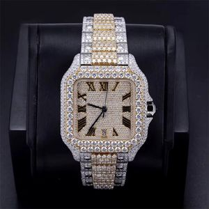 Reloj de Lujo para Hombre con Caja Cuadrada, Moissanita, 41 mm, Acero Inoxidable, VVS1, Estilo Iced Out - Product Image 6