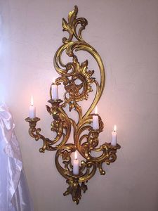 Applique murale de luxe classique de style baroque vénitien, luminaire décoratif vintage avec détails de miroir ornementaux, cadre élégant en laiton - Product Image 4
