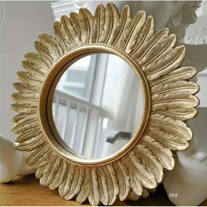 Miroir mural pleine longueur en verre avec cadre en fer forgé noir, décoration de luxe pour la maison, vente en gros - Product Image 6