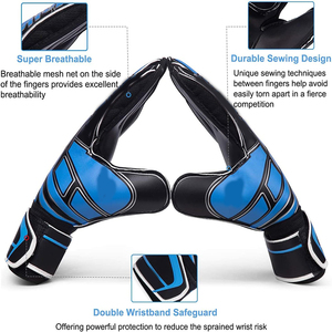 Gants de gardien de but à forte adhérence, double protection des poignets, pour enfants, jeunes et adultes, gants de gardien de but de football - Product Image 4