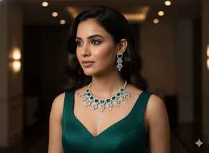 Ensemble de colliers pour femmes en laiton de qualité supérieure, style choker, avec bijoux fantaisie pour les fêtes, les réceptions et un usage moderne. - Product Image 2