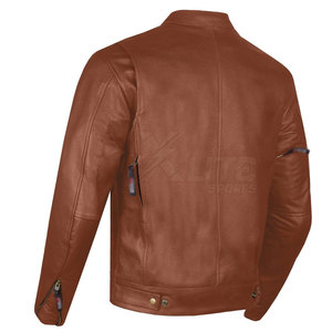 Chaqueta de Motociclista de Cuero Moderna, Ajustada, Cómoda, Ligera, Impermeable, Cortavientos, Transpirable, de Alta Calidad, para Hombre - Product Image 4